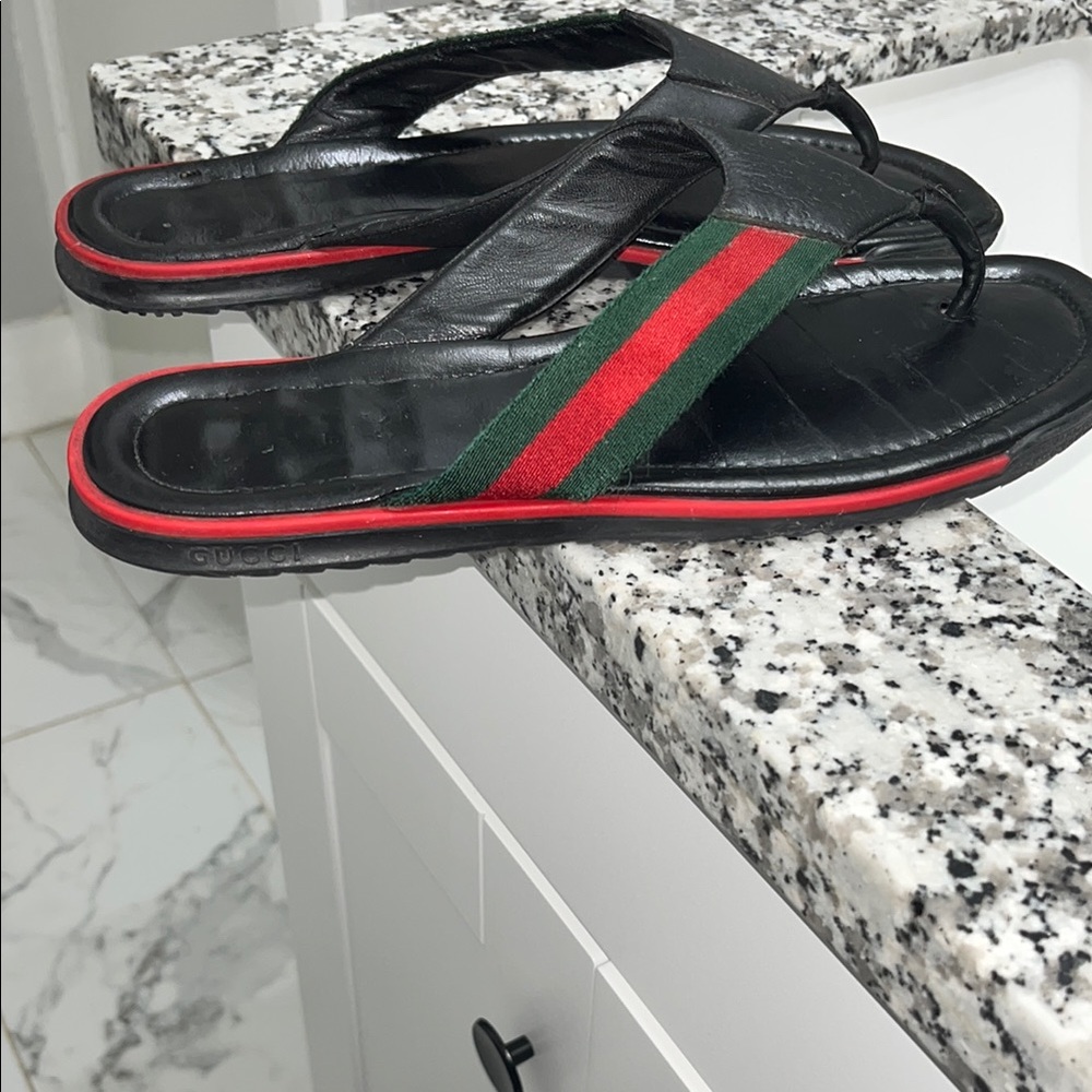 Gucci Black and Red Men's Sandals